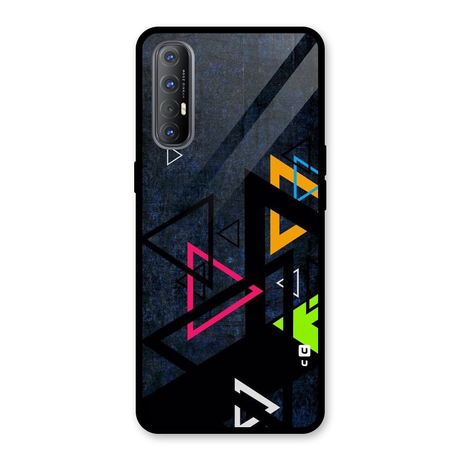 Coloured Triangles Glass Back Case for Oppo Reno3 Pro