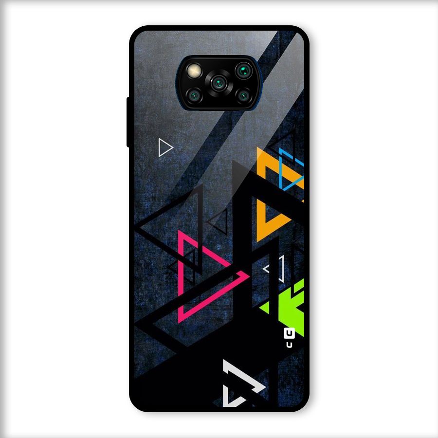 Coloured Triangles Glass Back Case for Poco X3