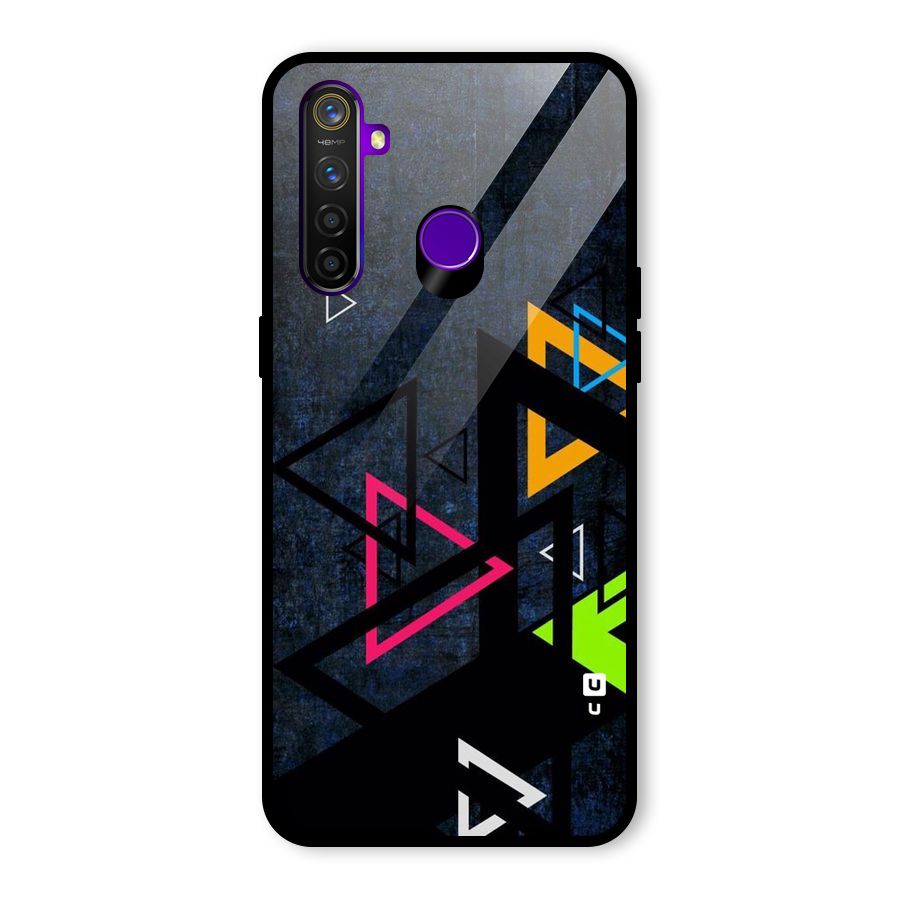Coloured Triangles Glass Back Case for Realme 5 Pro