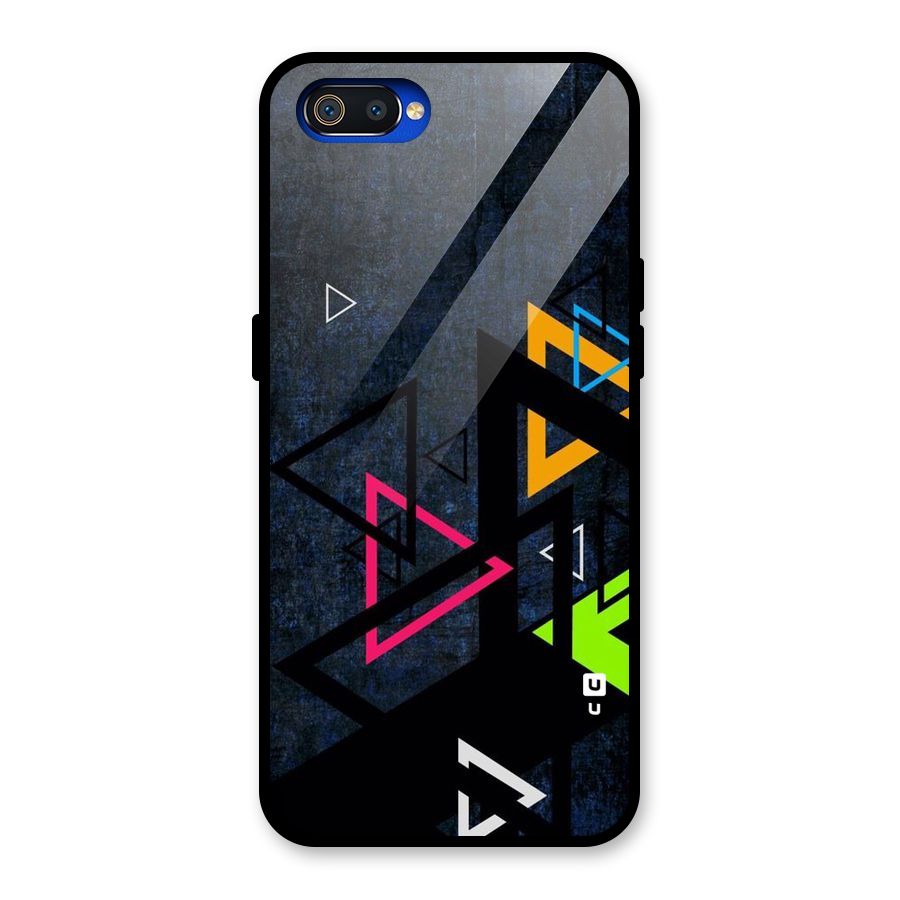 Coloured Triangles Glass Back Case for Realme C2
