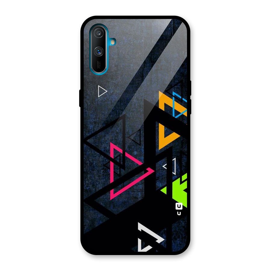 Coloured Triangles Glass Back Case for Realme C3