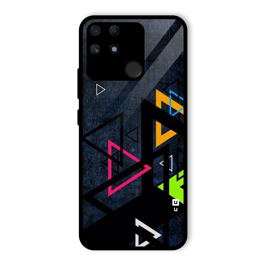 Coloured Triangles Glass Back Case for Realme Narzo 50A