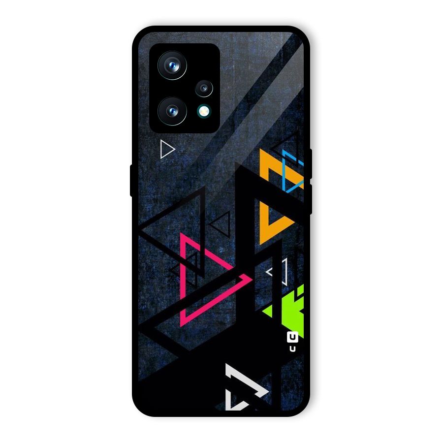 Coloured Triangles Glass Back Case for Realme Narzo 50 Pro