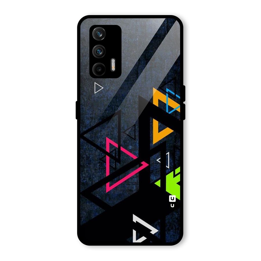Coloured Triangles Glass Back Case for Realme X7 Max