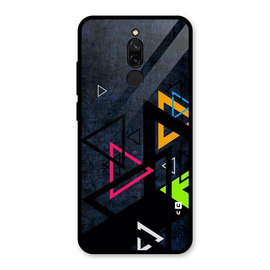 Coloured Triangles Glass Back Case for Redmi 8