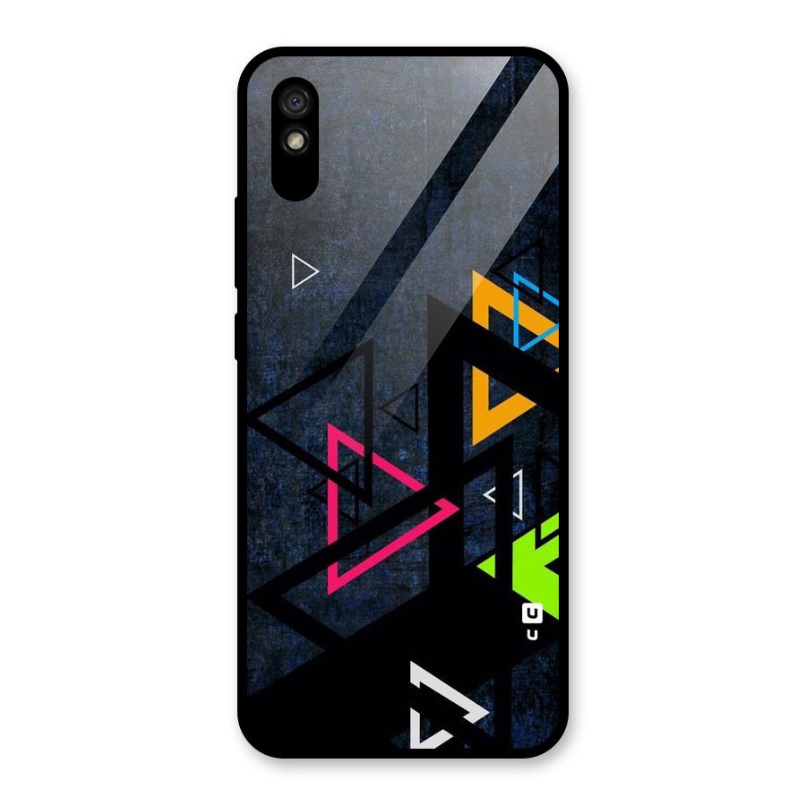 Coloured Triangles Glass Back Case for Redmi 9i