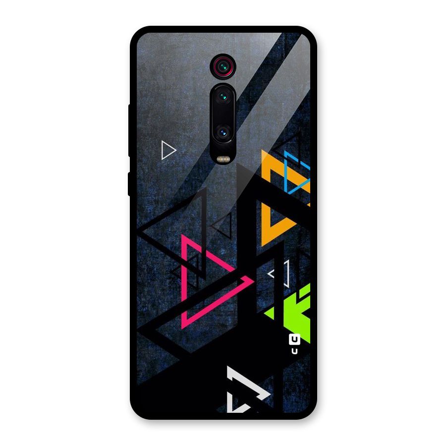 Coloured Triangles Glass Back Case for Redmi K20
