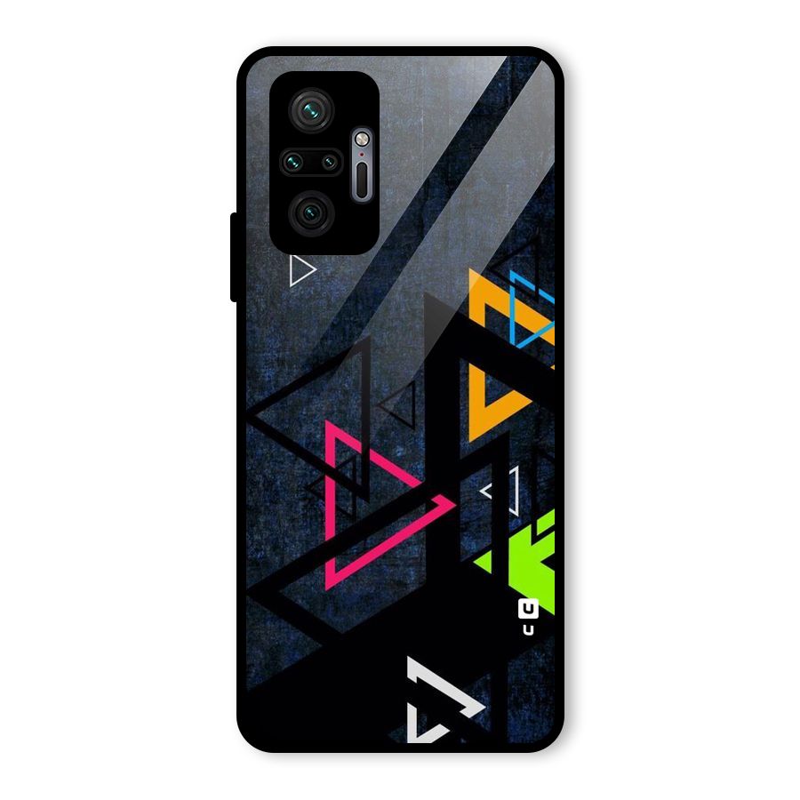 Coloured Triangles Glass Back Case for Redmi Note 10 Pro Max