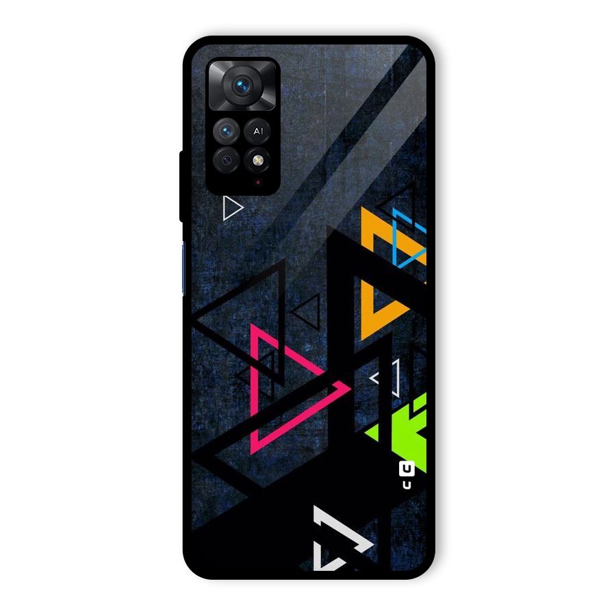 Coloured Triangles Glass Back Case for Redmi Note 11 Pro