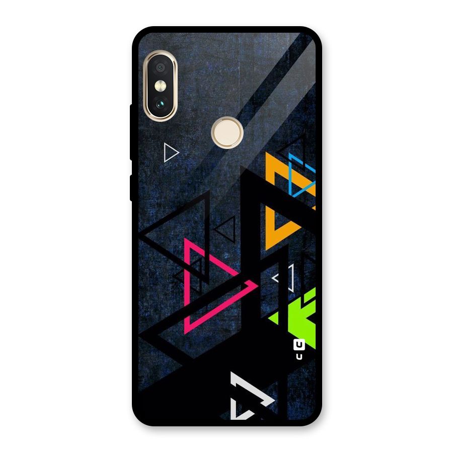Coloured Triangles Glass Back Case for Redmi Note 5 Pro