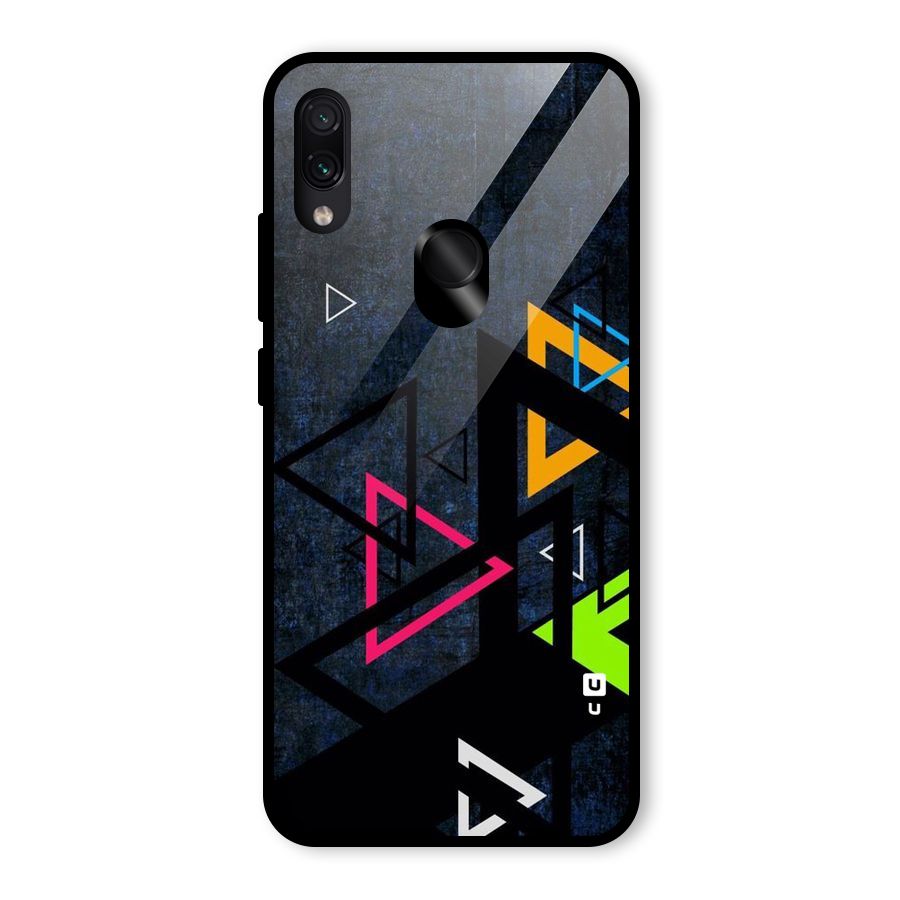 Coloured Triangles Glass Back Case for Redmi Note 7S