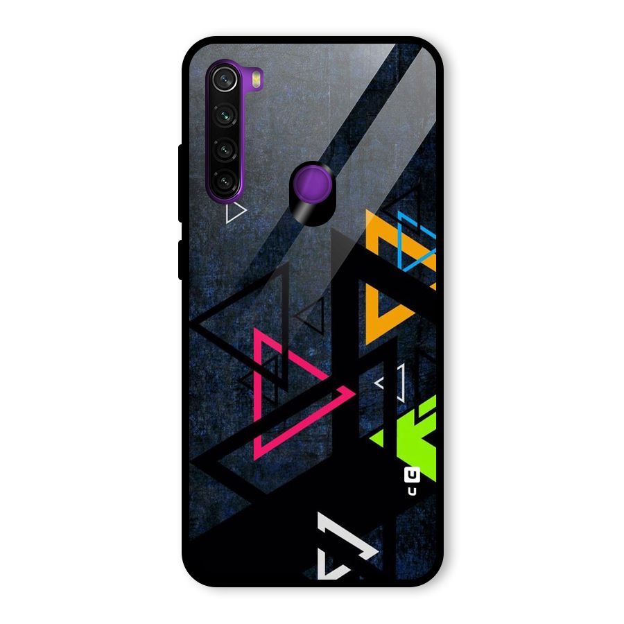 Coloured Triangles Glass Back Case for Redmi Note 8