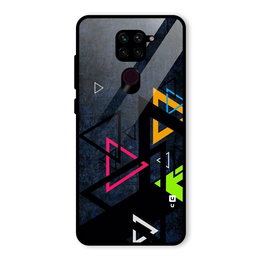 Coloured Triangles Glass Back Case for Redmi Note 9