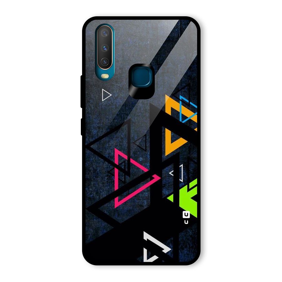 Coloured Triangles Glass Back Case for Vivo U10