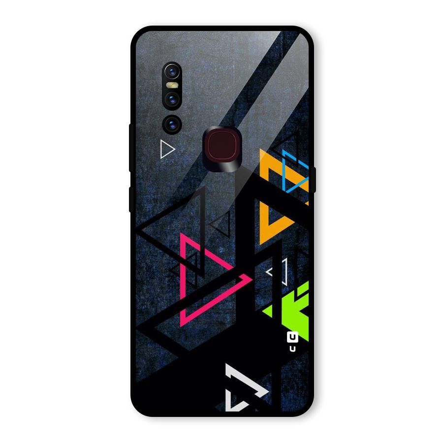 Coloured Triangles Glass Back Case for Vivo V15