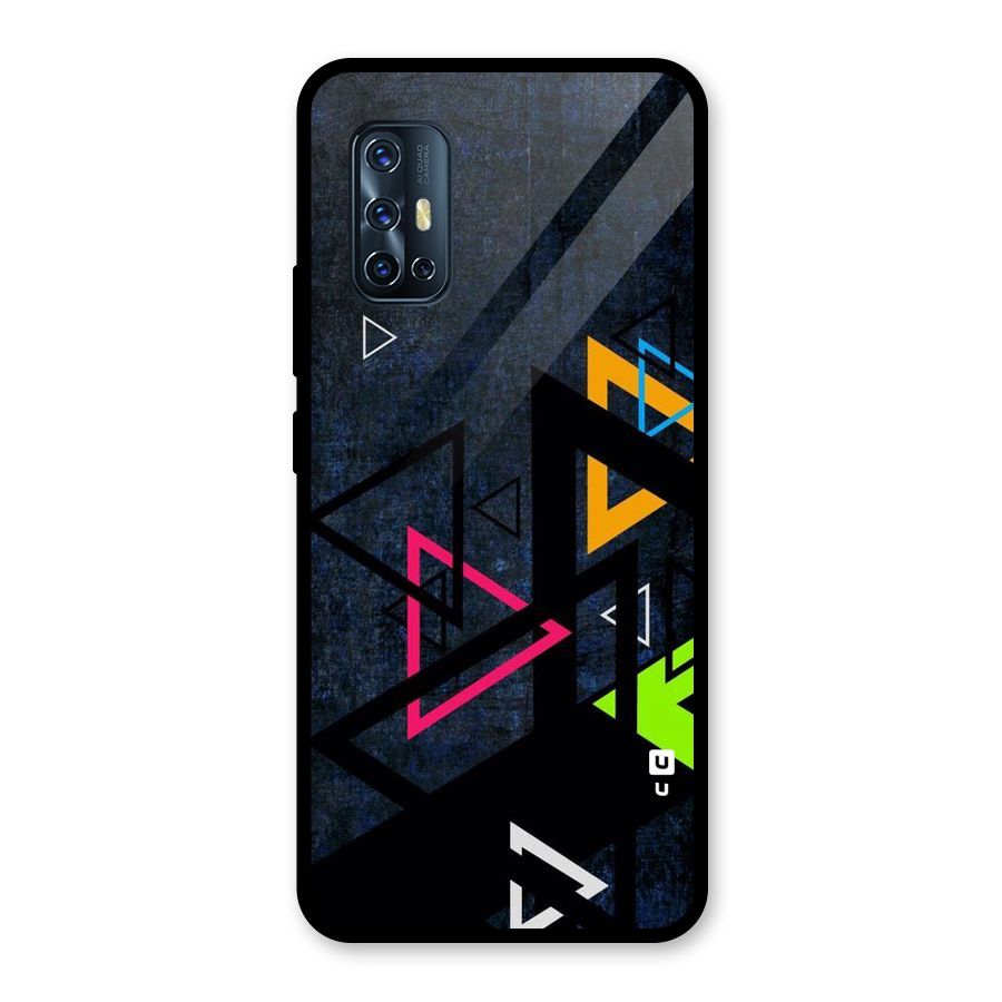 Coloured Triangles Glass Back Case for Vivo V17