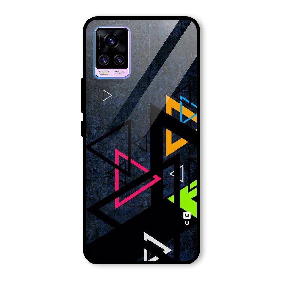Coloured Triangles Glass Back Case for Vivo V20 Pro