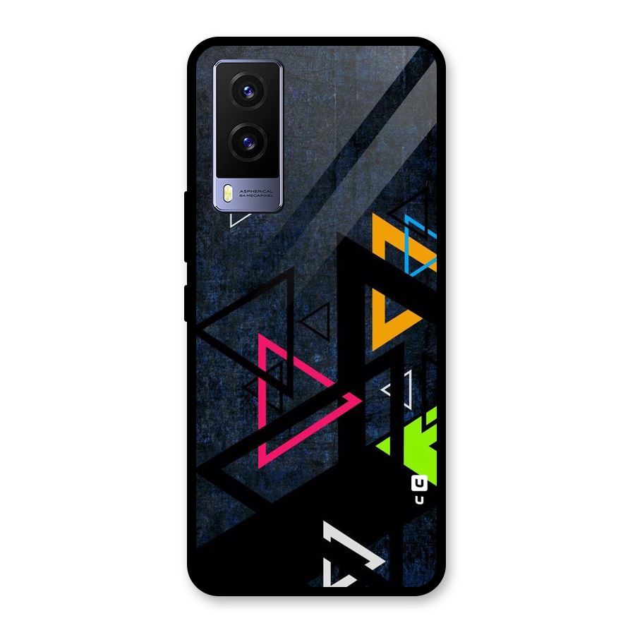 Coloured Triangles Glass Back Case for Vivo V21e 5G