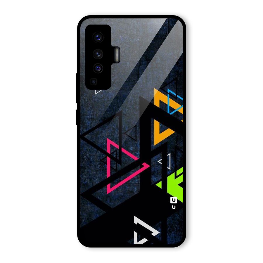 Coloured Triangles Glass Back Case for Vivo X50