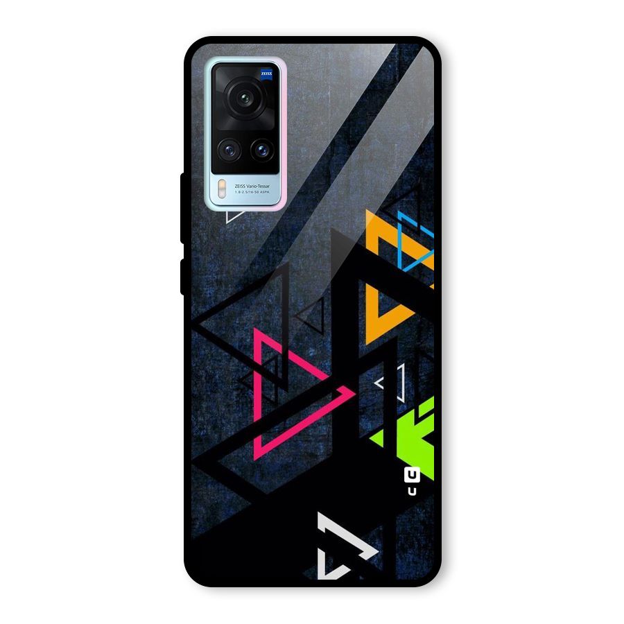 Coloured Triangles Glass Back Case for Vivo X60