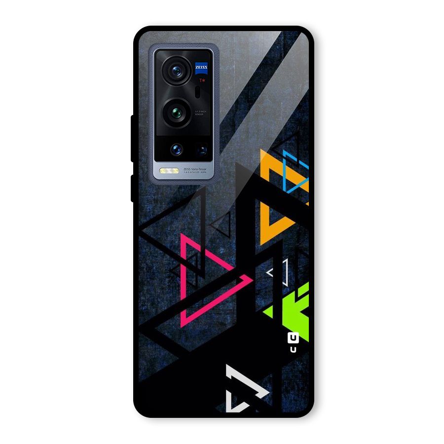 Coloured Triangles Glass Back Case for Vivo X60 Pro Plus
