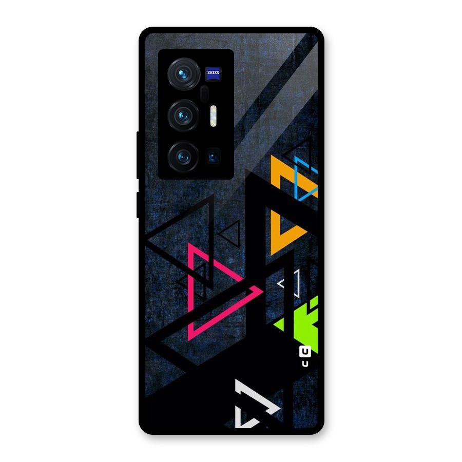 Coloured Triangles Glass Back Case for Vivo X70 Pro Plus