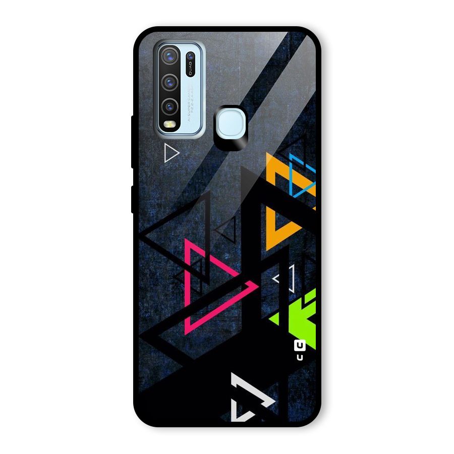 Coloured Triangles Glass Back Case for Vivo Y30