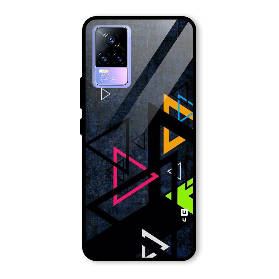 Coloured Triangles Glass Back Case for Vivo Y73