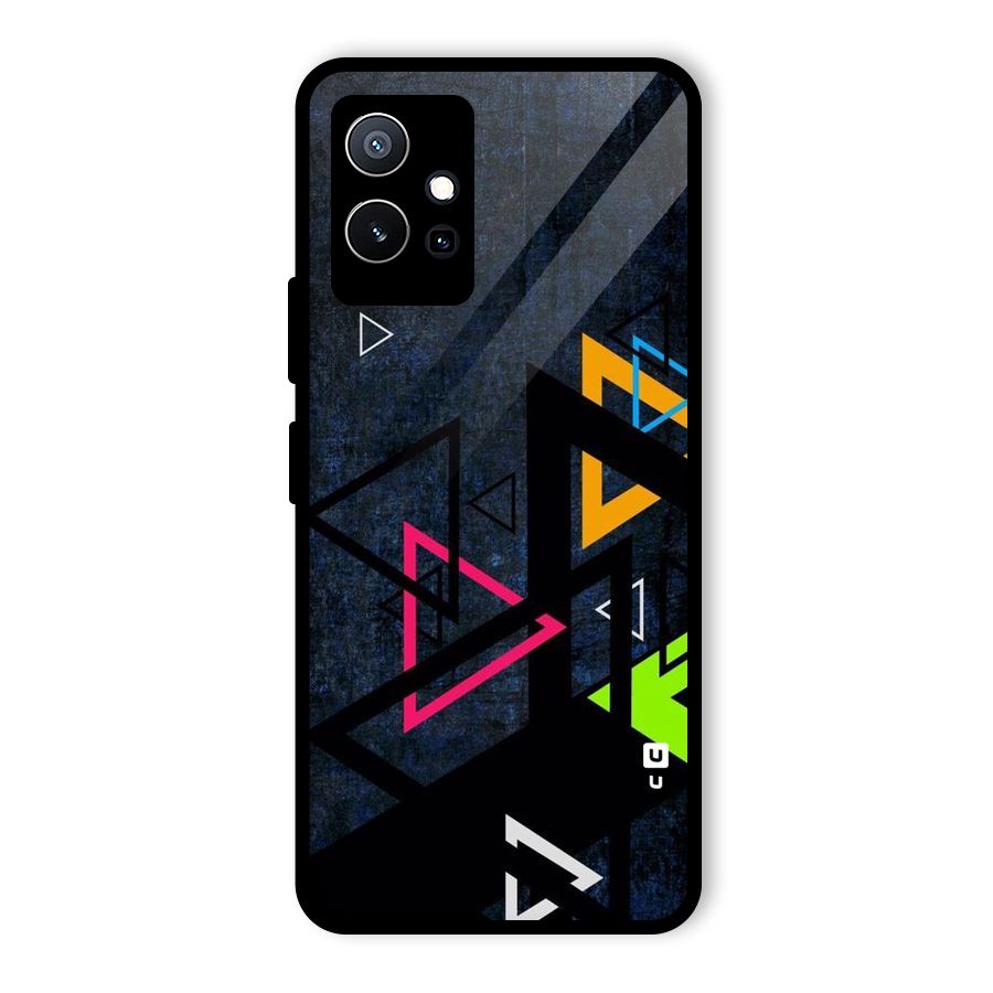 Coloured Triangles Glass Back Case for Vivo Y75 5G
