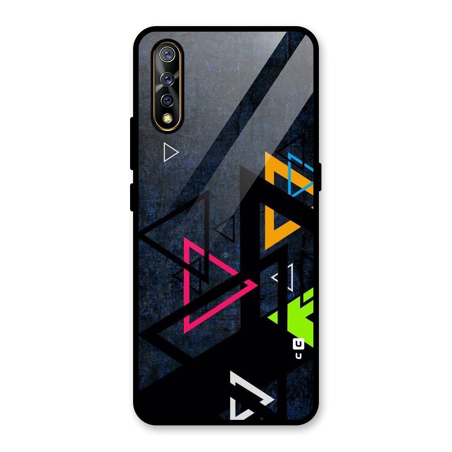 Coloured Triangles Glass Back Case for Vivo Z1x