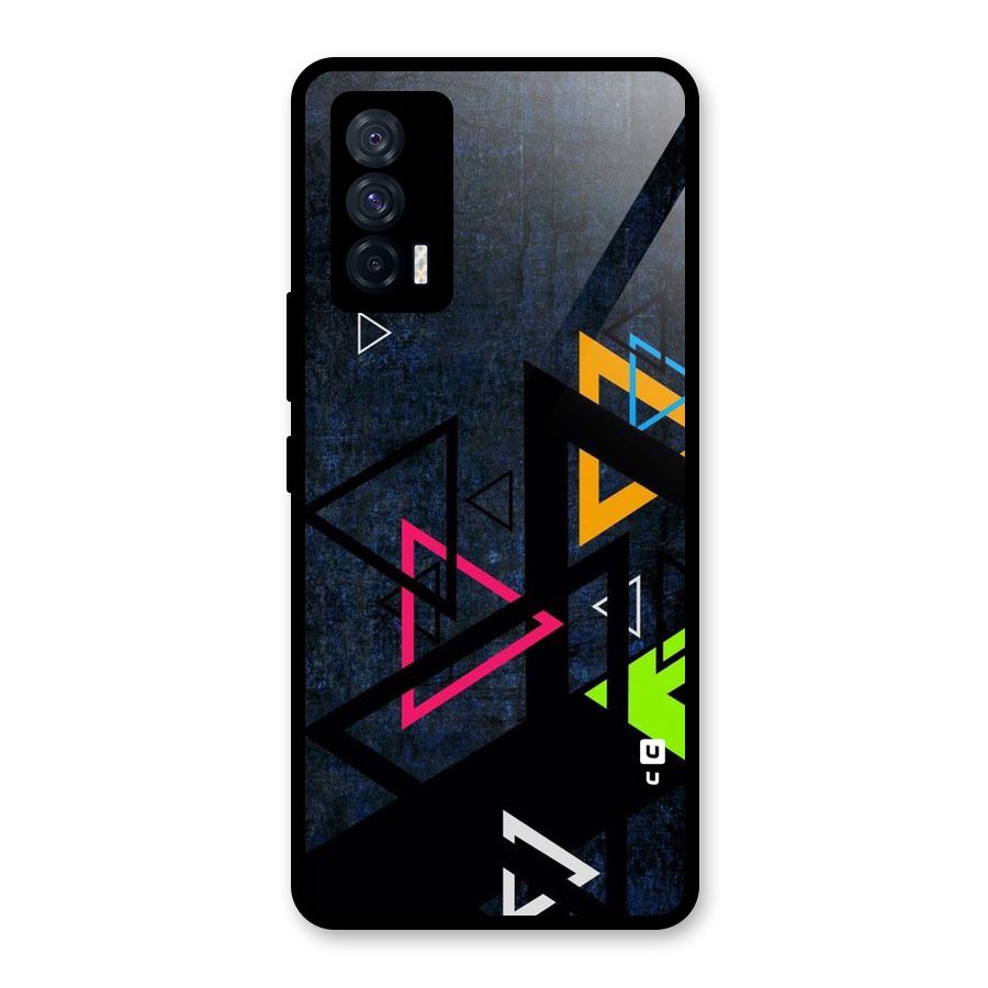 Coloured Triangles Glass Back Case for Vivo iQOO 7 5G