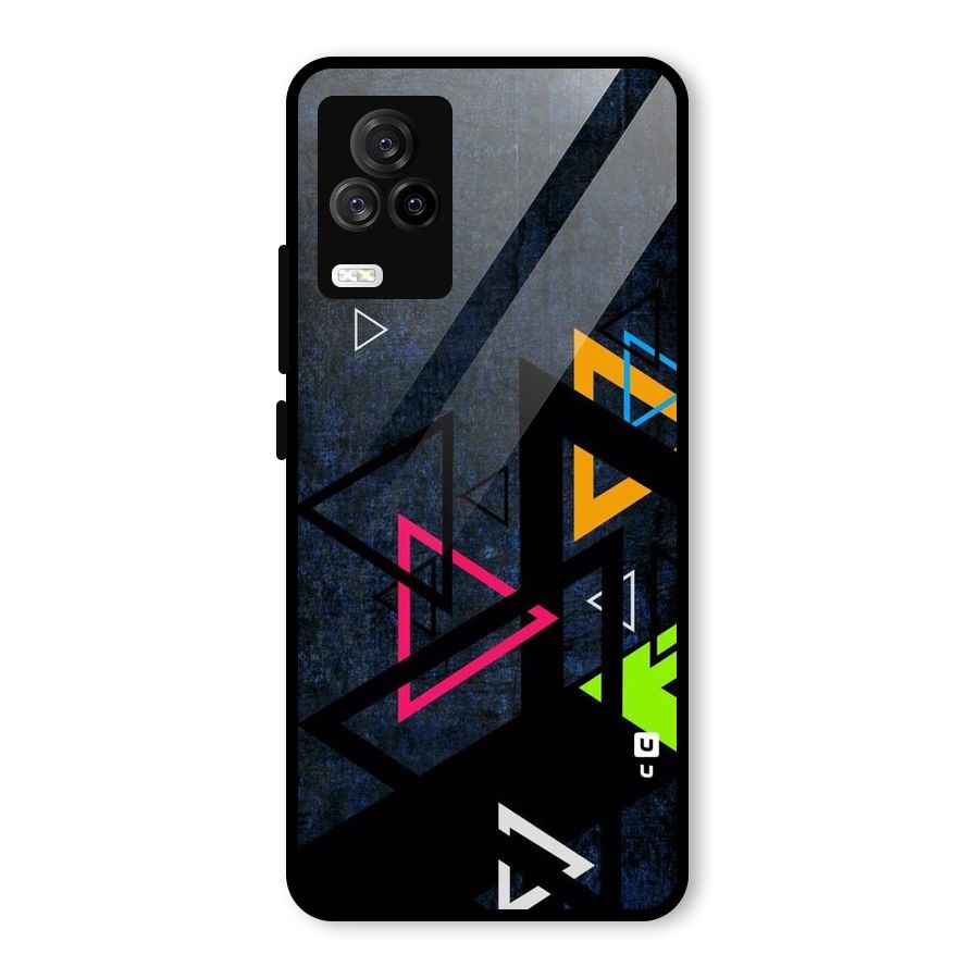 Coloured Triangles Glass Back Case for Vivo iQOO 7 Legend 5G