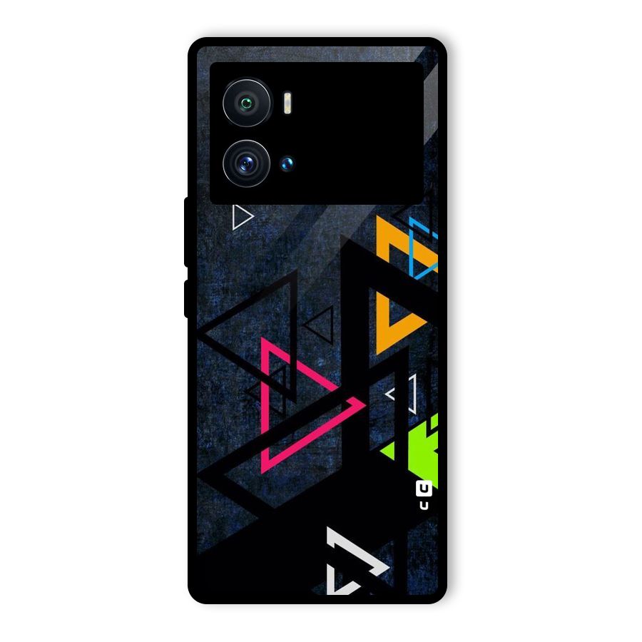Coloured Triangles Glass Back Case for Vivo iQOO 9 Pro