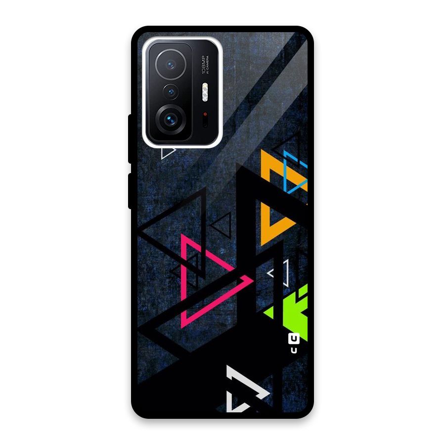 Coloured Triangles Glass Back Case for Xiaomi 11T Pro