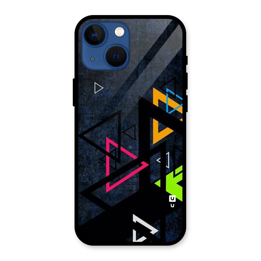 Coloured Triangles Glass Back Case for iPhone 13 Mini