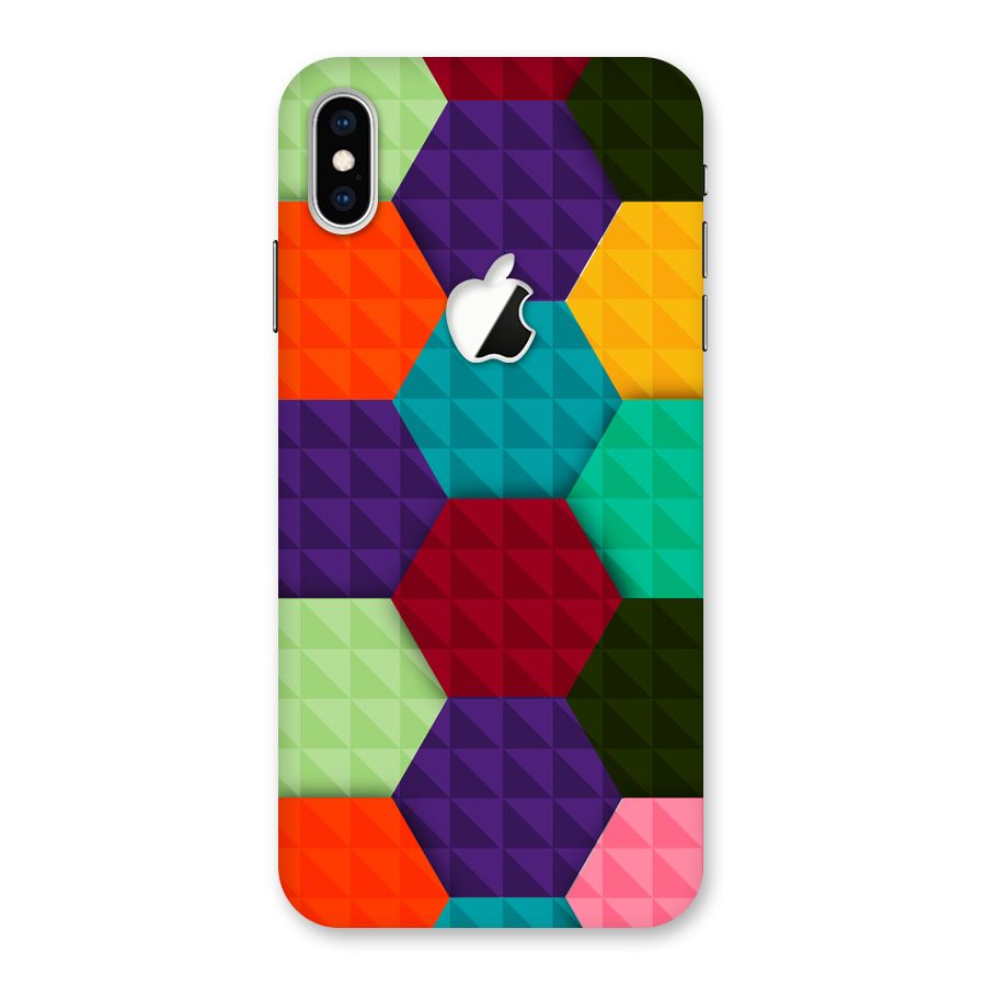 Colourful Abstract Back Case for iPhone XS Max Apple Cut