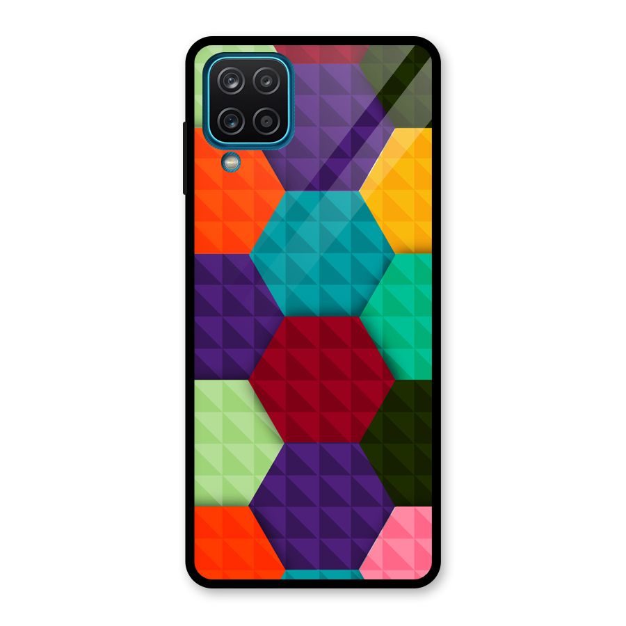 Colourful Abstract Glass Back Case for Galaxy A12