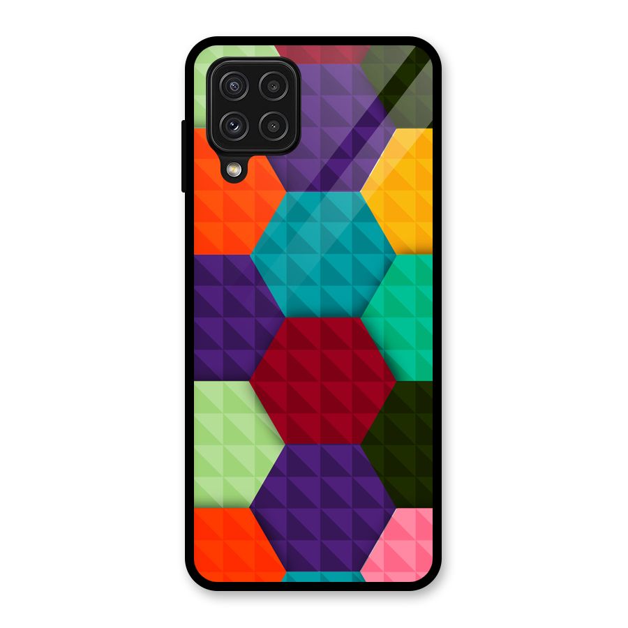 Colourful Abstract Glass Back Case for Galaxy A22 4G