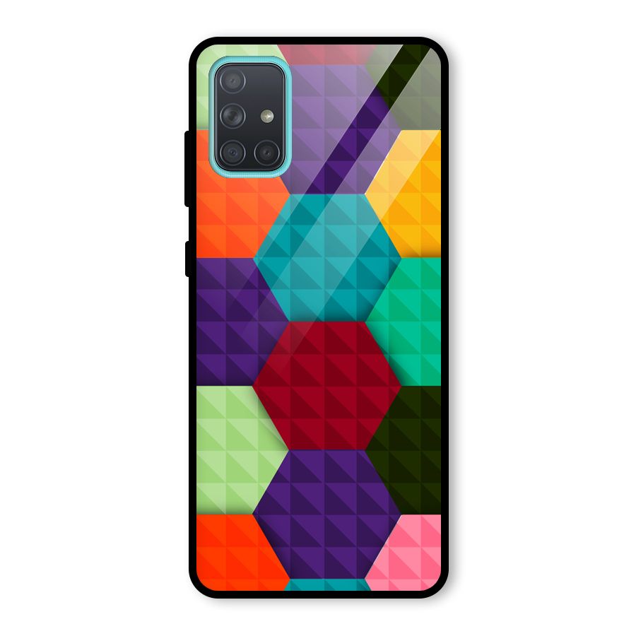 Colourful Abstract Glass Back Case for Galaxy A71