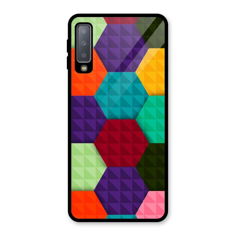 Colourful Abstract Glass Back Case for Galaxy A7 (2018)