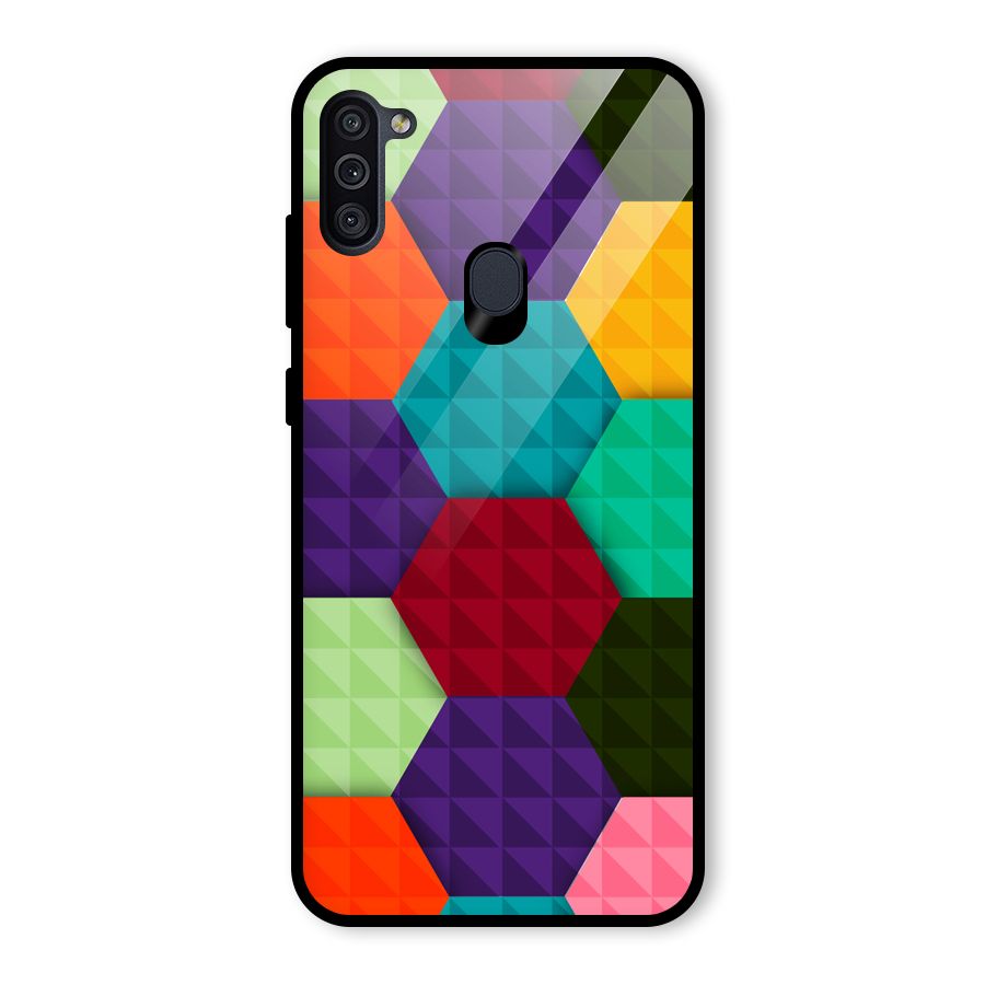 Colourful Abstract Glass Back Case for Galaxy M11