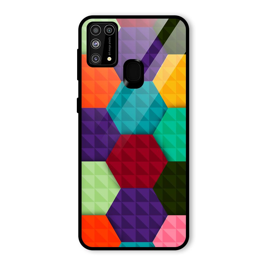 Colourful Abstract Glass Back Case for Galaxy M31