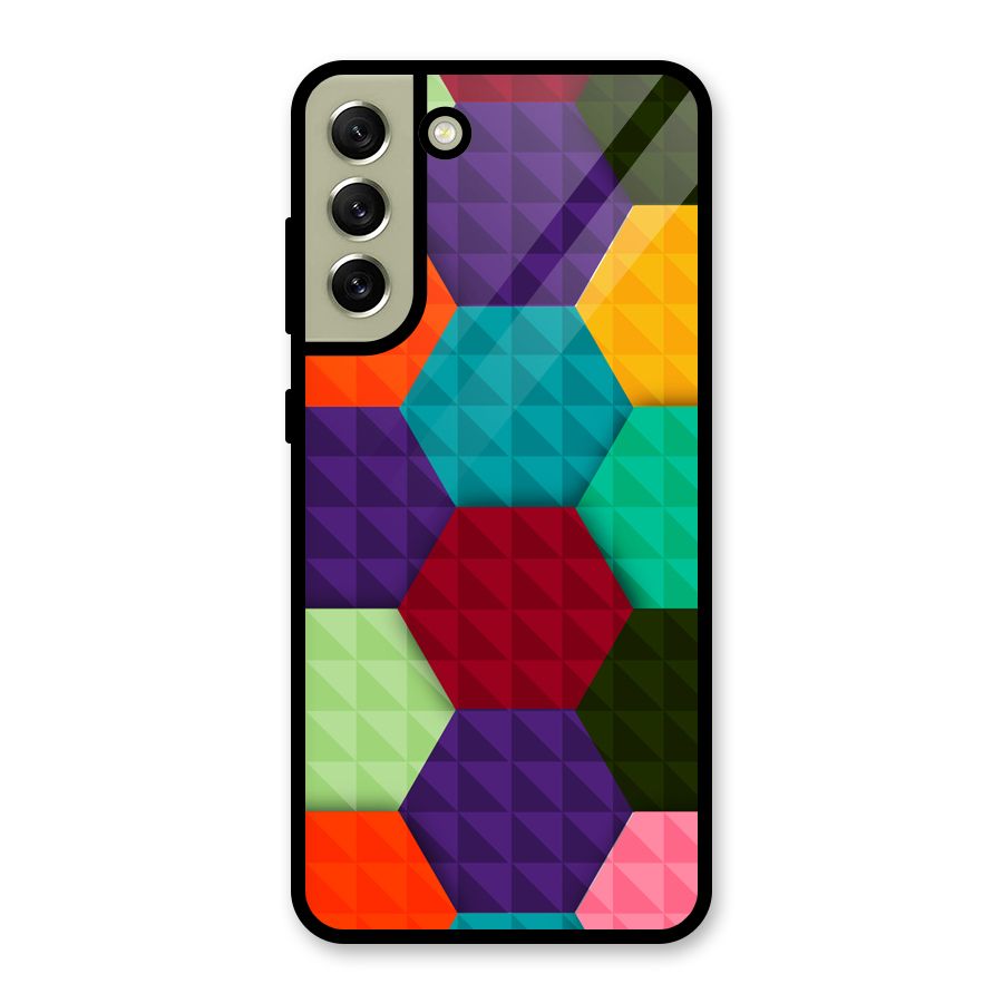 Colourful Abstract Glass Back Case for Galaxy S21 FE 5G