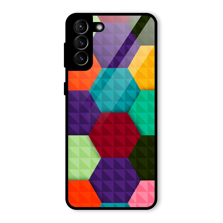 Colourful Abstract Glass Back Case for Galaxy S21 Plus