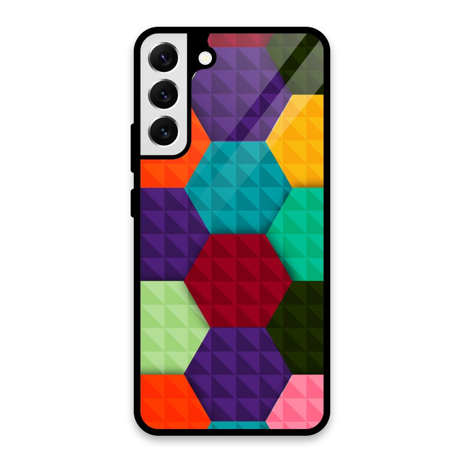Colourful Abstract Glass Back Case for Galaxy S22 Plus 5G