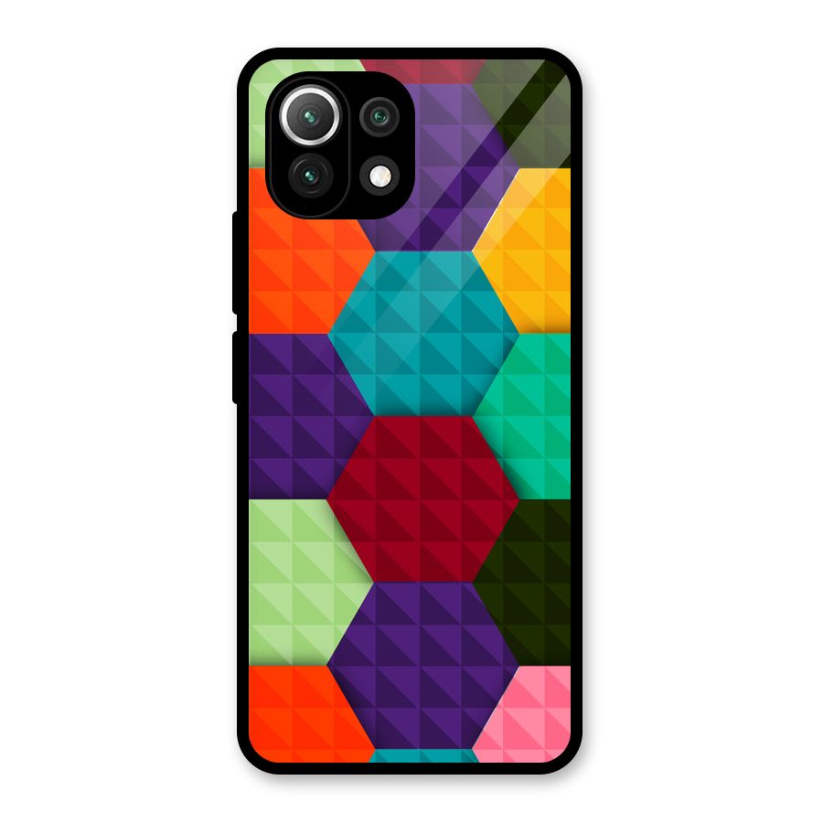 Colourful Abstract Glass Back Case for Mi 11 Lite