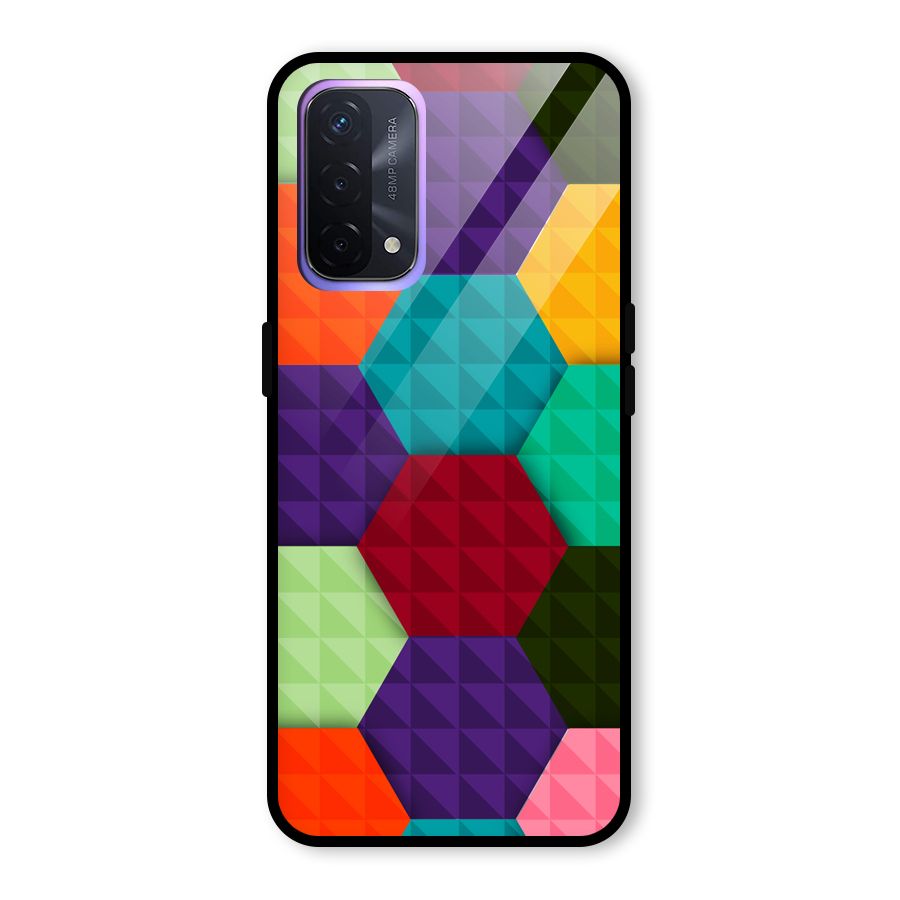 Colourful Abstract Glass Back Case for Oppo A74 5G