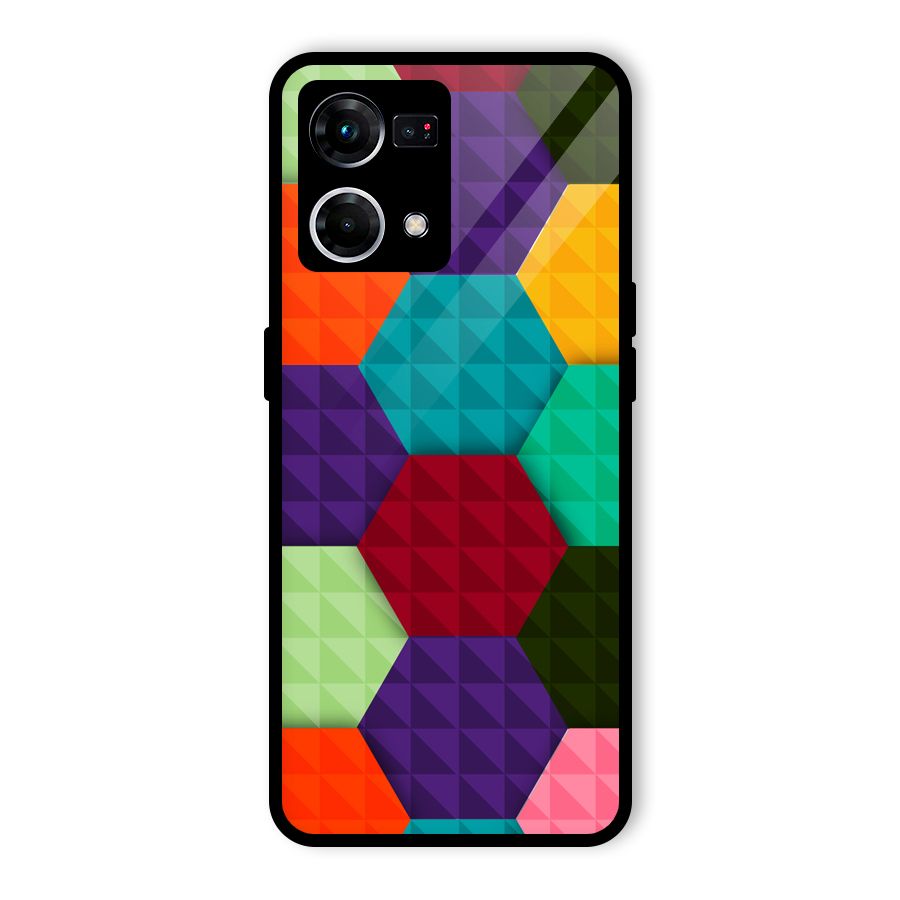 Colourful Abstract Glass Back Case for Oppo F21s Pro 4G