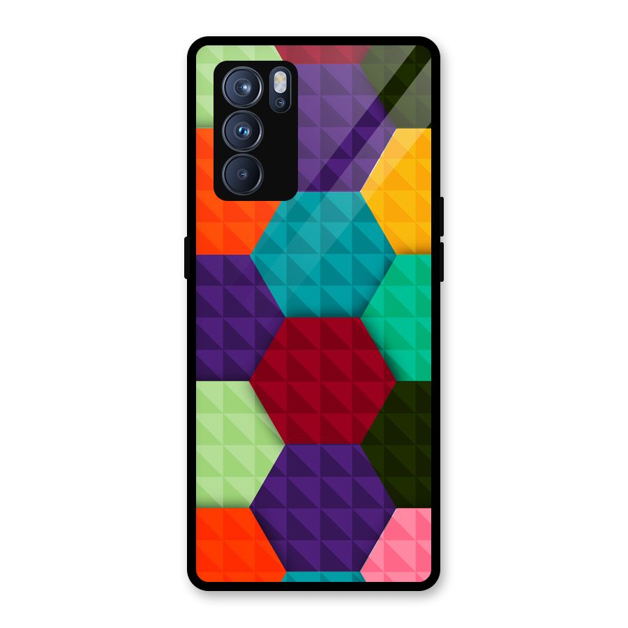 Colourful Abstract Glass Back Case for Oppo Reno6 Pro 5G