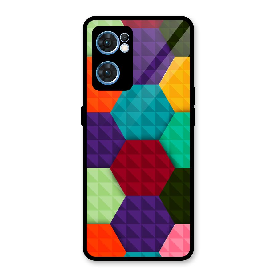 Colourful Abstract Glass Back Case for Oppo Reno7 5G